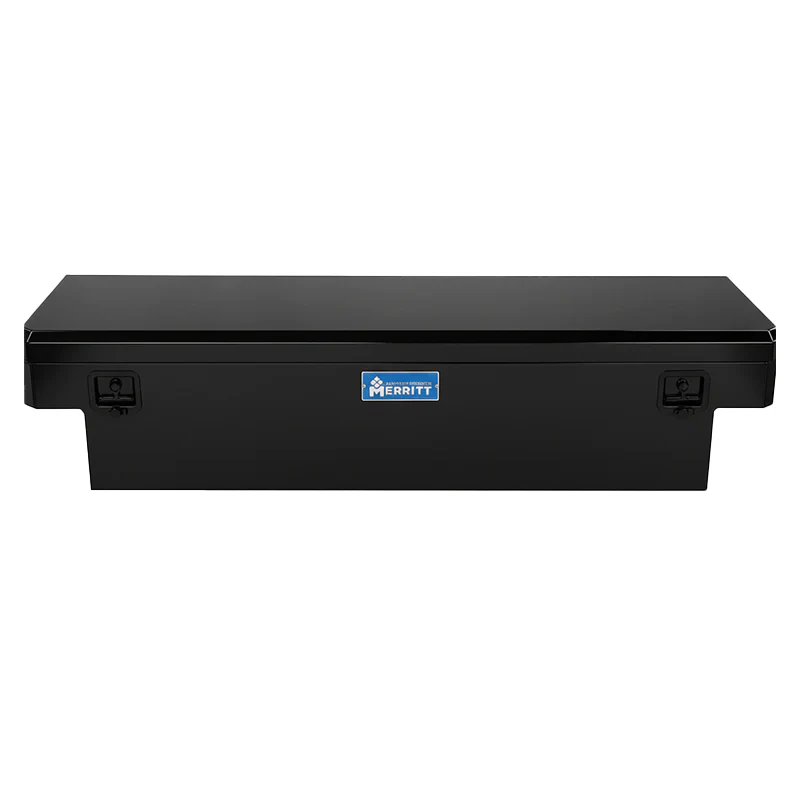 Merritt Crossover Tool Box Extra Wide 16"H x 26"D x 70"L Smooth Aluminum Satin Black Single Lid Full Size Trucks Model 710111-224