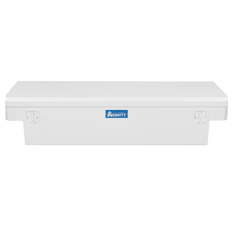 Merritt Crossover Tool Box Extra Wide 16"H x 26"D x 70"L Smooth Aluminum White Single Lid Full Size Trucks Model 710111-225