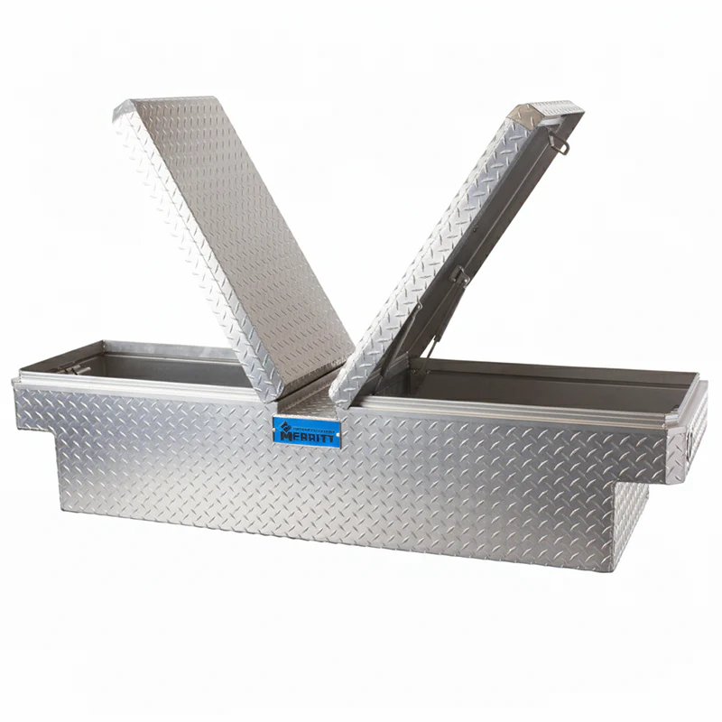 Merritt Gull Wing Crossover Tool Box Extra Deep Diamond Tread Aluminum Gloss Aluminum 19"H x 20"D x 70"L Full Size Trucks Model 710710-112