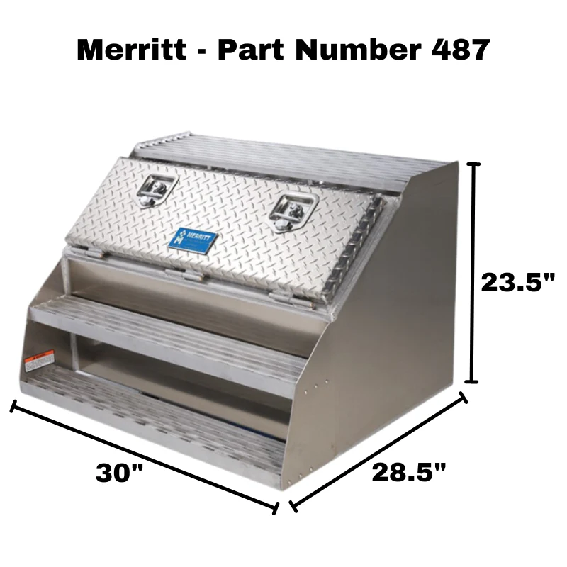 Merritt Saddle Box With Step 23.5"H x 28.5"D x 30"W Diamond Plate Door Model 487 - Image 2