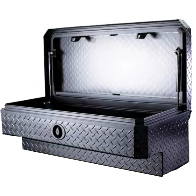 Merritt Side Mount Truck Box 18x16x72 Satin Black Diamond Plate Model 710524-114 - Image 2