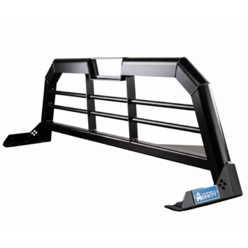 Merritt Textured Black Aluminum Headache Rack Horizontal Bar Cab High Select Ford F-150 Chevy GMC HD Model 720205-136