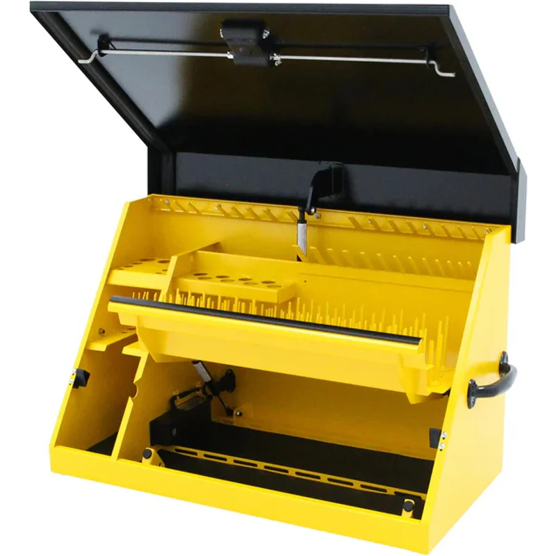 Montezuma 30 x 15 In. Steel Triangle® Toolbox Yellow/Black Top Mount Toolbox DXTB30BY - Image 3