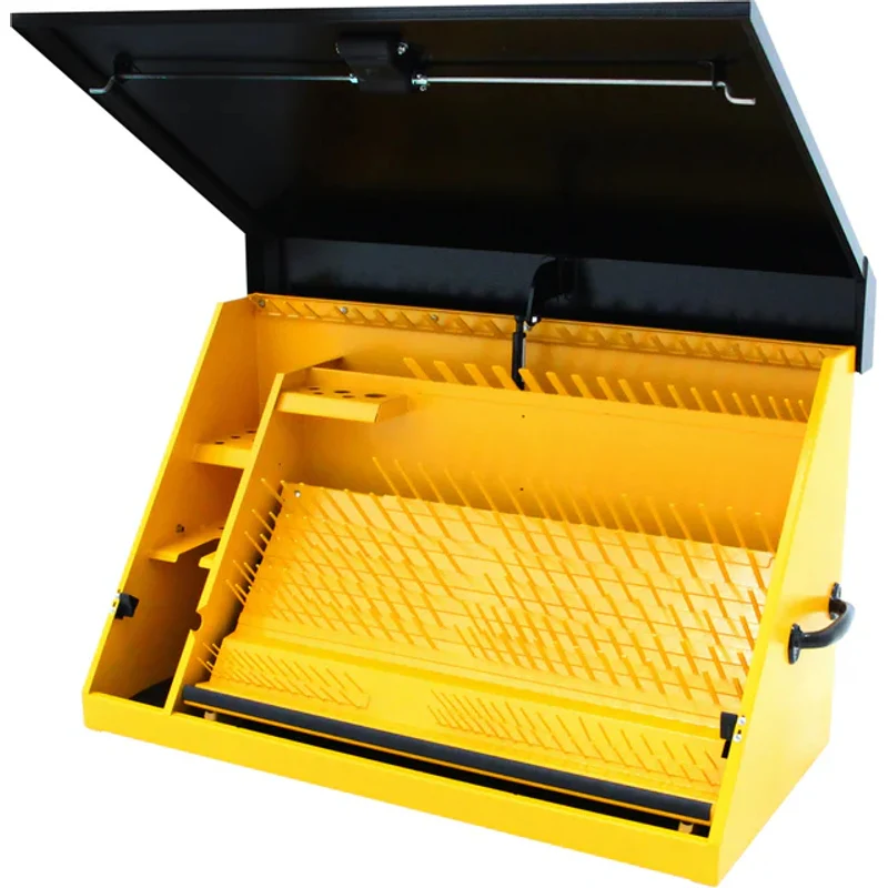 Montezuma 36 x 17 In. Steel Triangle® Toolbox Yellow/Black Top Mount Toolbox DXTB36BY - Image 4