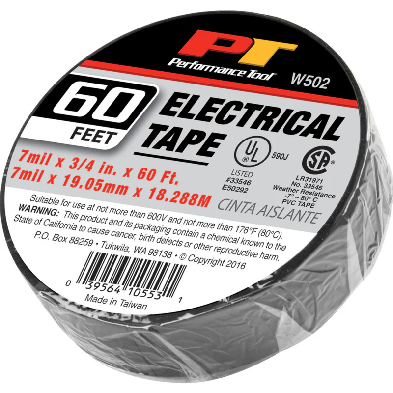 Performance Tool 3/4 In X 20 yds Black Electrical Tape QTY of 10 Model W502 - Image 2