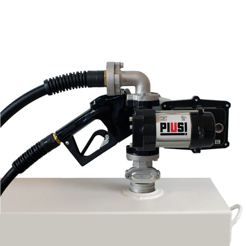 PIUSI 15 Gallon Per Minute 12V DC Transfer Tank Pump Kit Auto Nozzle 13FT Hose Model F0037251D