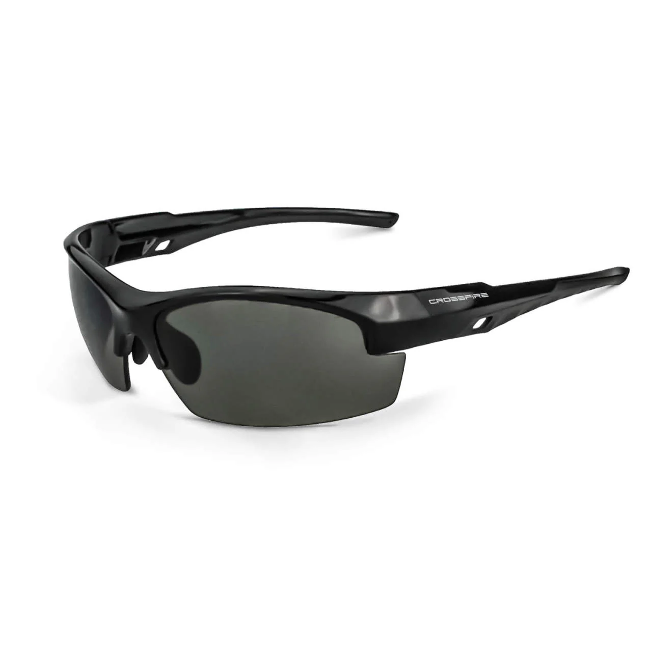 Radians Crossfire Crucible Premium Safety Eyewear, Shiny Black Frame / Smoke Lens RNS4061