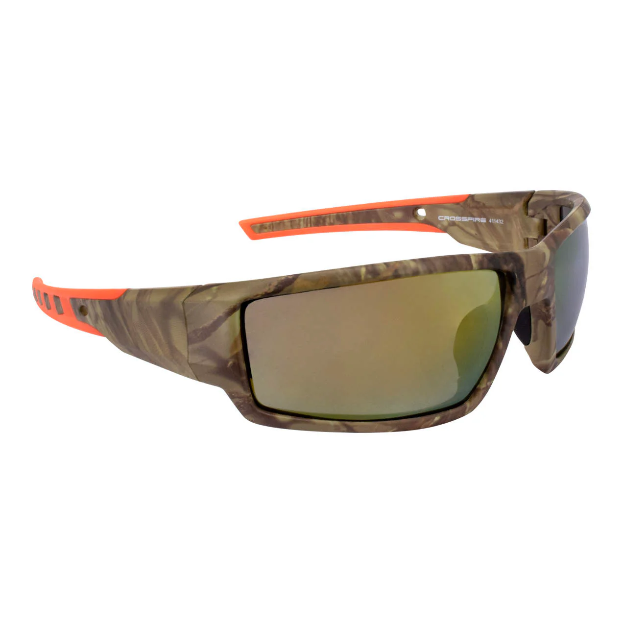 Radians Crossfire Cumulus Premium Safety Eyewear, Camo Frame / Gold Mirror Lens RNS411432