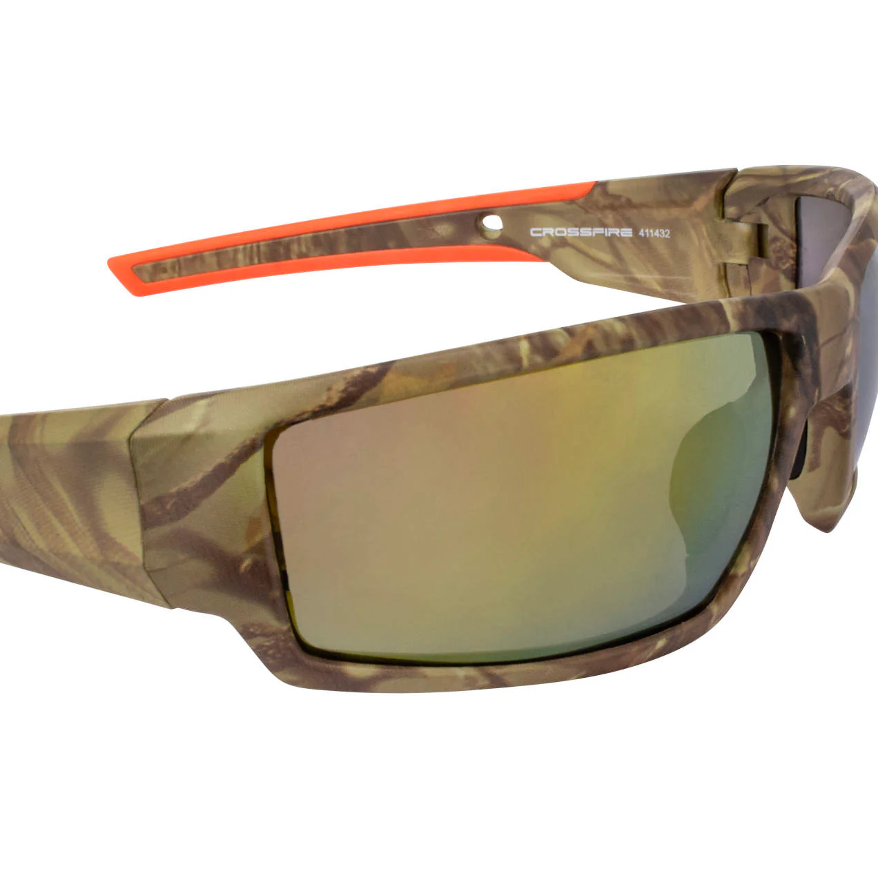 Radians Crossfire Cumulus Premium Safety Eyewear, Camo Frame / Gold Mirror Lens RNS411432 - Image 8