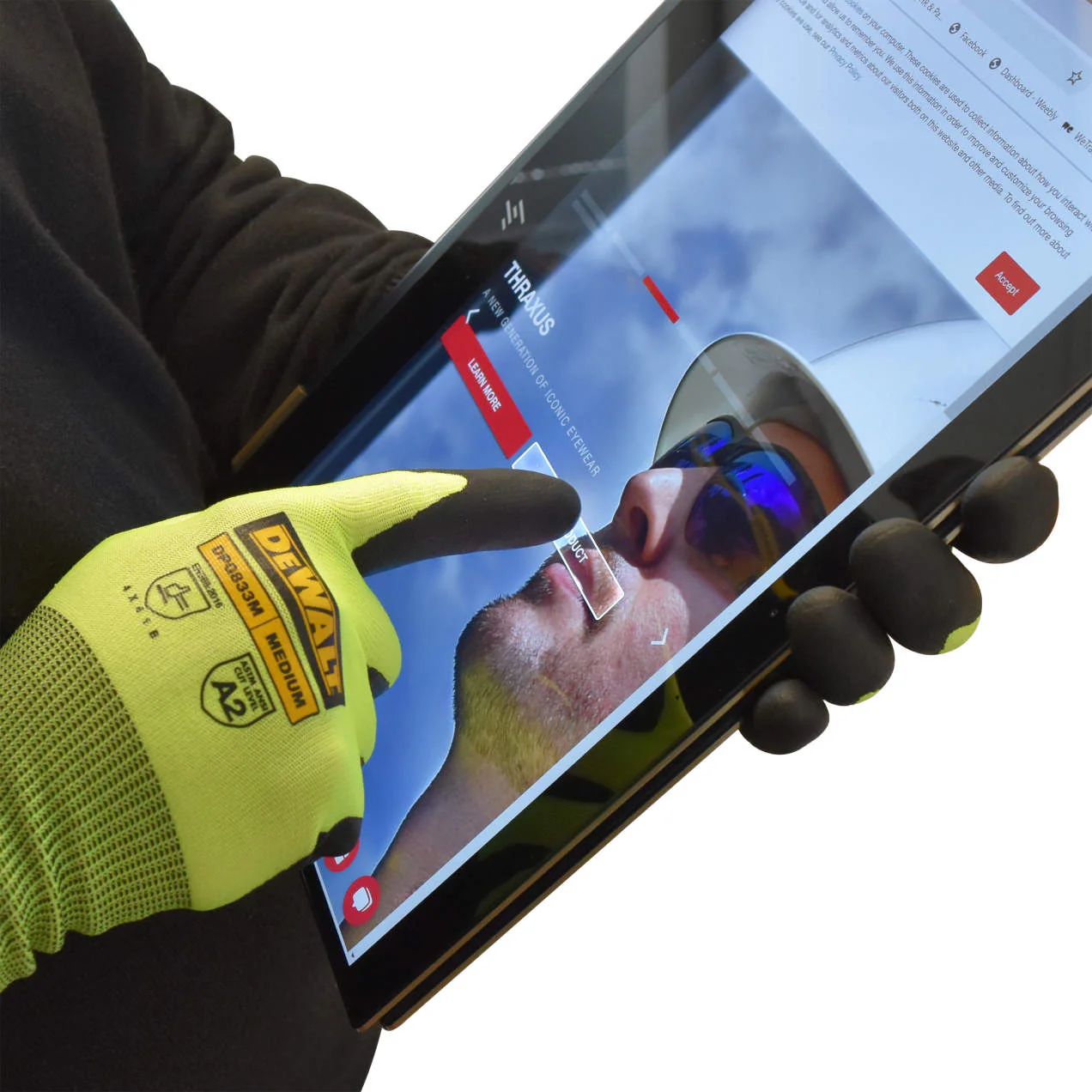Radians Dewalt Hi-Vis Touchscreen A2 Cut Glove, X-Large RNSDPG833TXL - Image 5