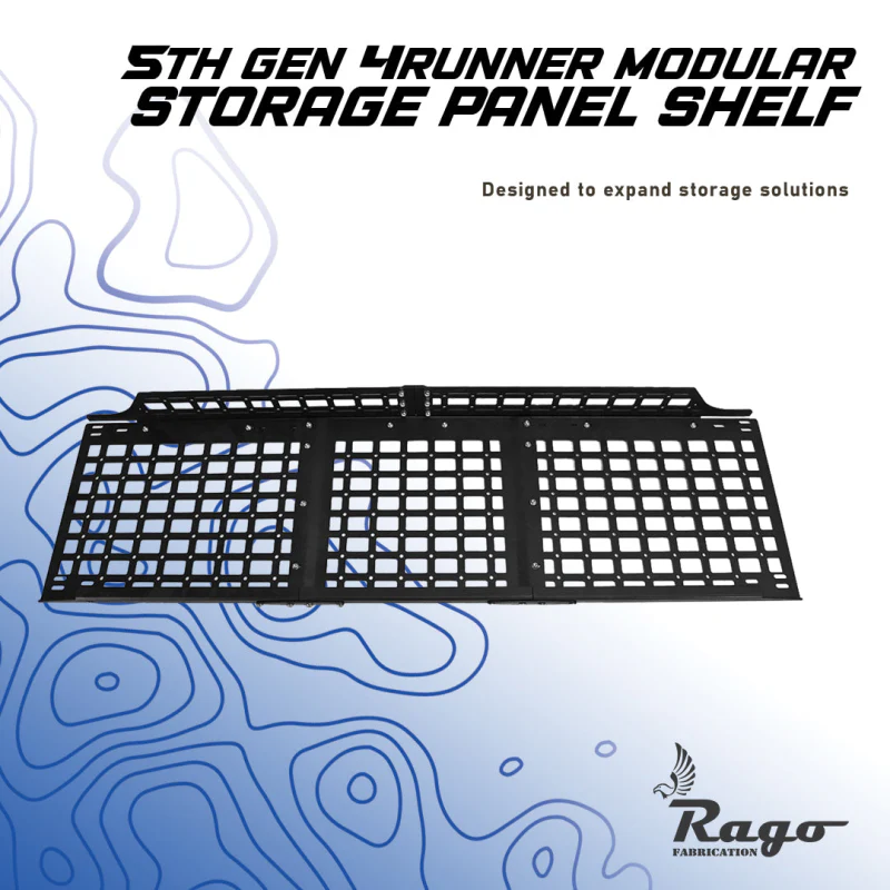Rago Fabrication 2010-2022 5th Gen Toyota 4Runner Molle Storage Panel Shelf Model R1019T4RURCS - Image 12