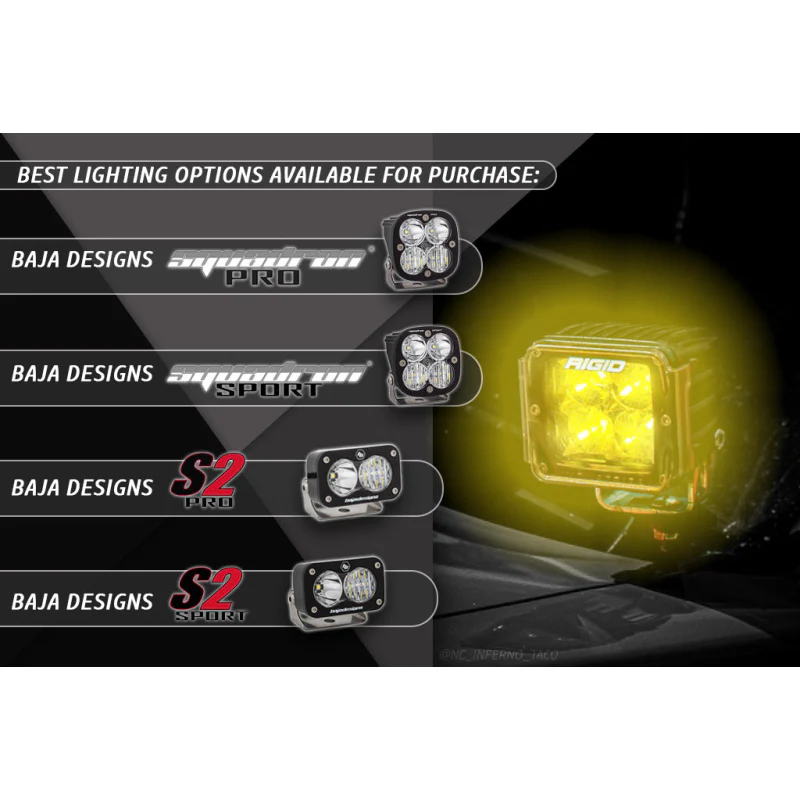 Rago Fabrication 2016-2023 3rd Gen Toyota Tacoma Low Pro Ditch Light Mounts Model R1600TTACDIT-LP - Image 8