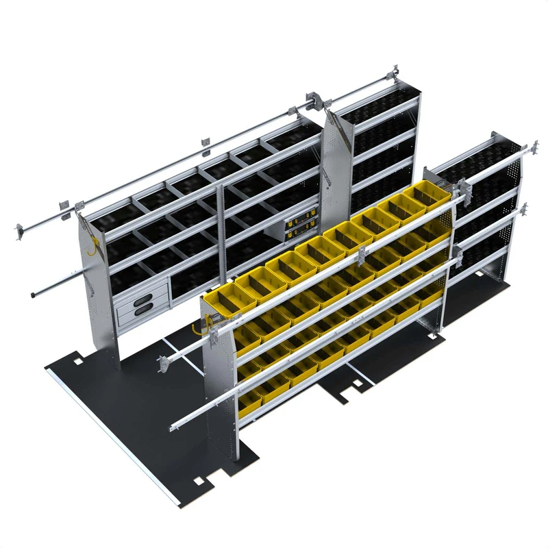 Ranger Design Aluminum Van Shelving Package for Chevrolet BrightDrop 600 - Includes E-Floor & Mounting Tracks Model BZL-27