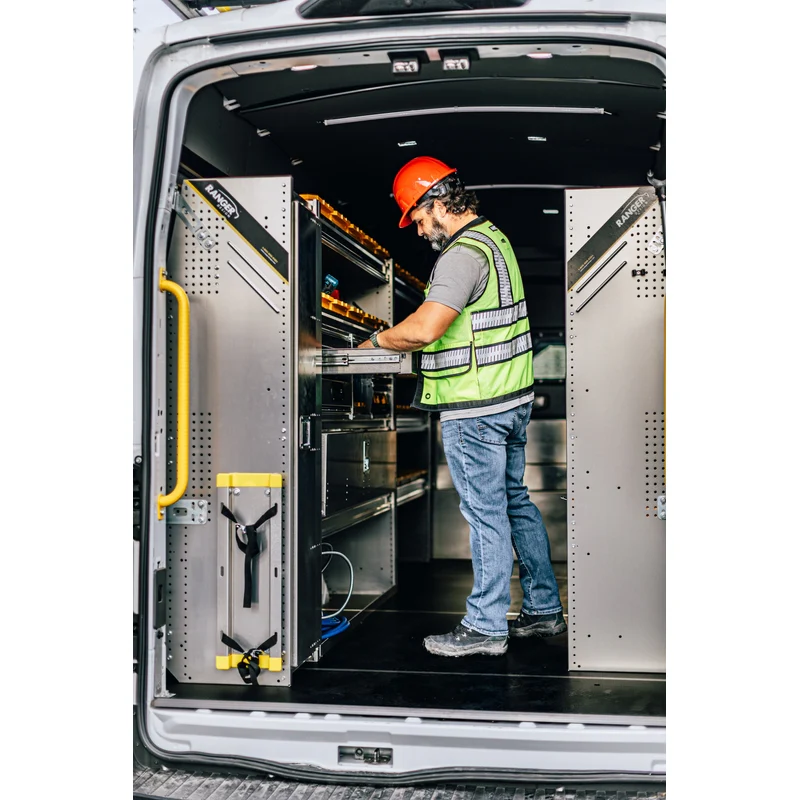 Ranger Design N5 Composite 4 Tray Aluminum Van Shelving for High Roof Vans 16"x60"x62" Model N5-RA60-4C - Image 2