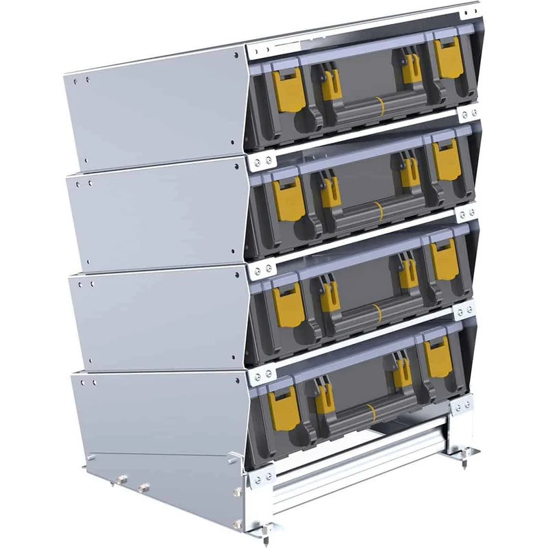 Ranger Design Partskeeper Aluminum Parts Organizer Storage Cabinet w/ 4 Carry Cases 14"x17"x24.5" Model 62-U5074