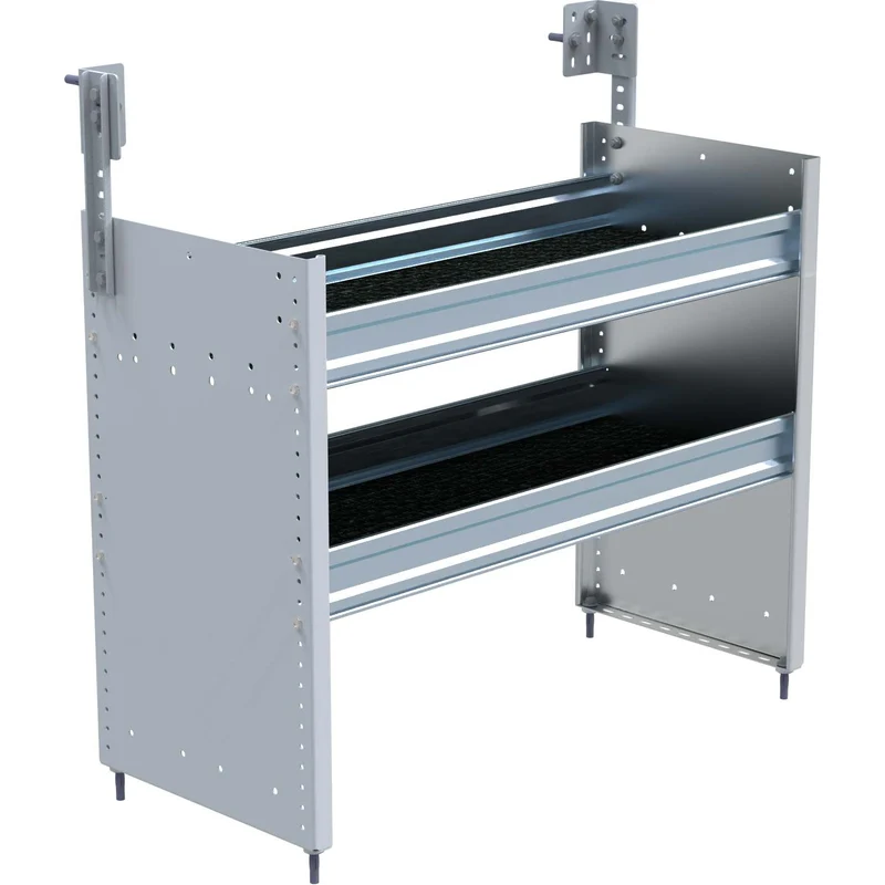 Ranger Design S2 Composite 2 Tray Aluminum Square Back Van Shelving for Box Trucks 16"x36"x26" Model S2-RA36-2C