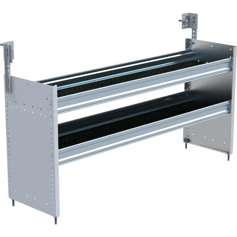 Ranger Design S2 Composite 2 Tray Aluminum Square Back Van Shelving for Box Trucks 16"x60"x26" Model S2-RA60-2C