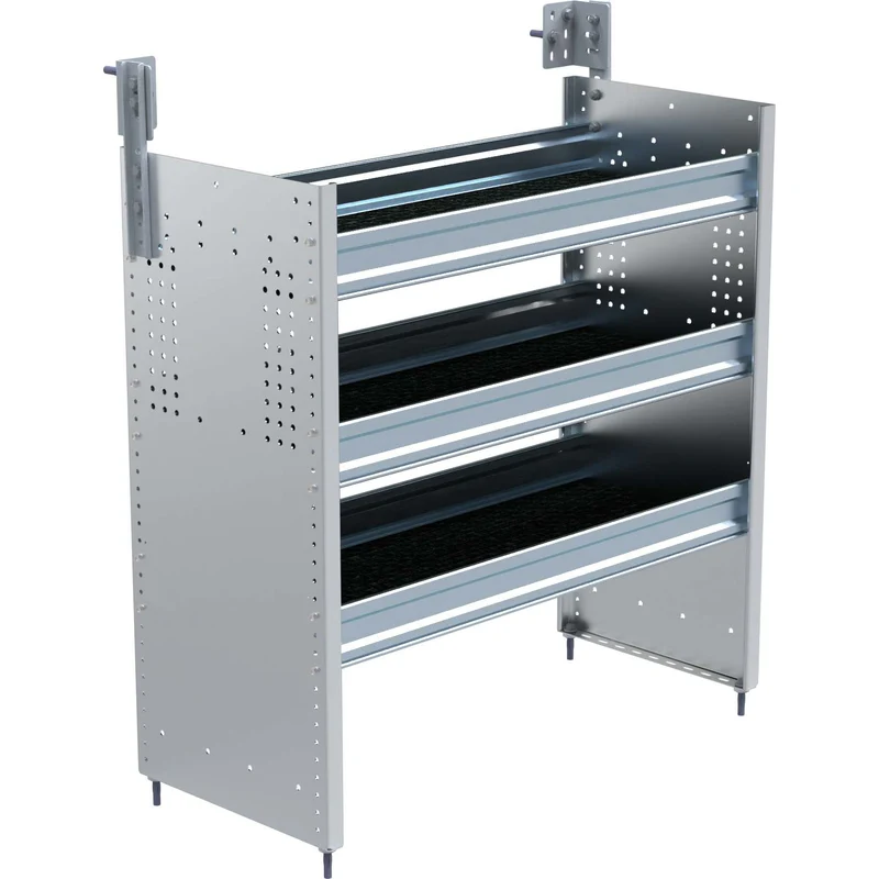 Ranger Design S3 Composite 3 Tray Aluminum Square Back Van Shelving for Box Trucks 16"x36"x34" Model S3-RA36-3C