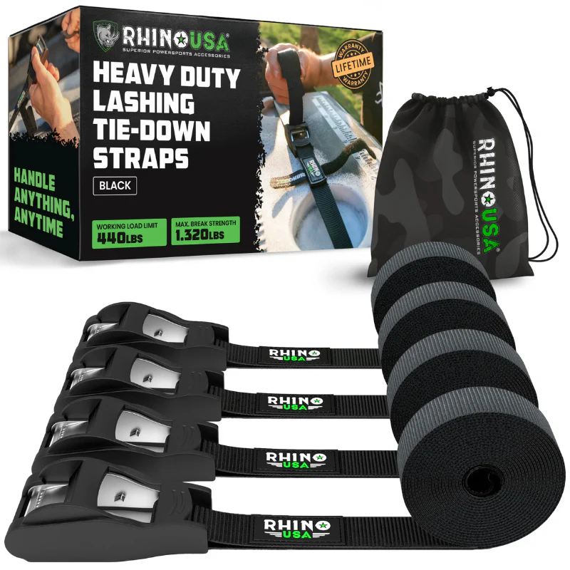 Rhino USA 1In X 12Ft Lashing Tie-Down Straps (4-Pack) Model LASHING-STRAP-4PK - Image 2
