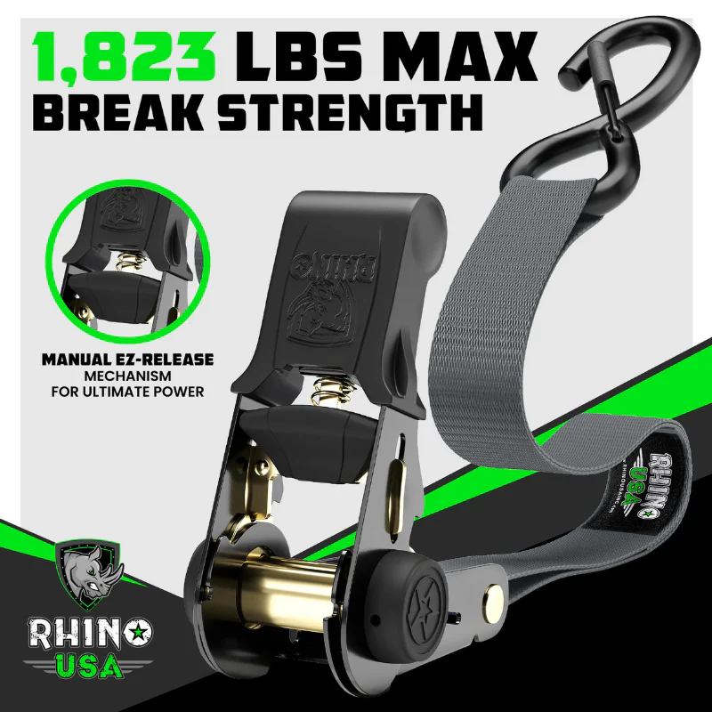 Rhino USA 1In X 15Ft Ratchet Tie-Down Set (4-Pack) Model GMG-R1-4PACK - Image 5