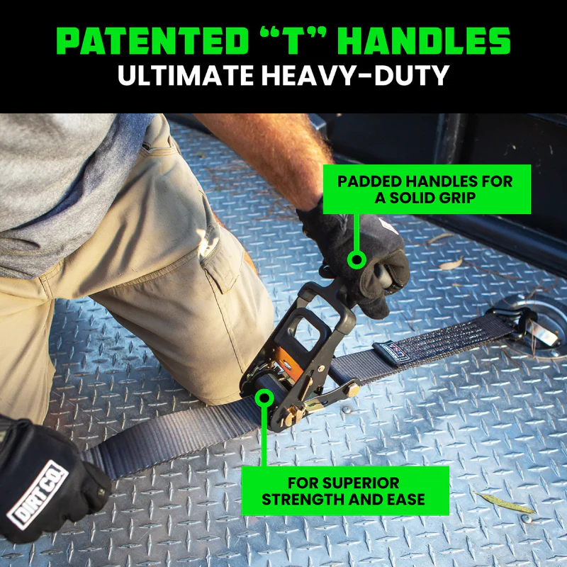 Rhino USA 2In X 8Ft Heavy Duty Vehicle Ratchet Tie-Down Kit (4-Pack) Model 2IN-HDKIT - Image 7