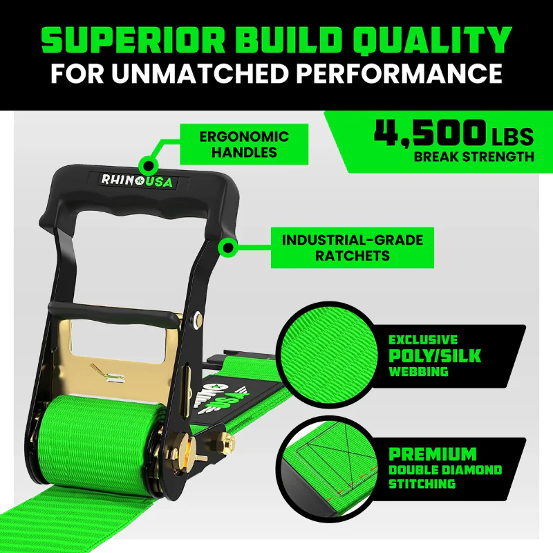 Rhino USA UTV Wheel Chock Tie-Down Kit (2-Wheel Kit) Green Model TD-SSCHOCK-GRN - Image 4