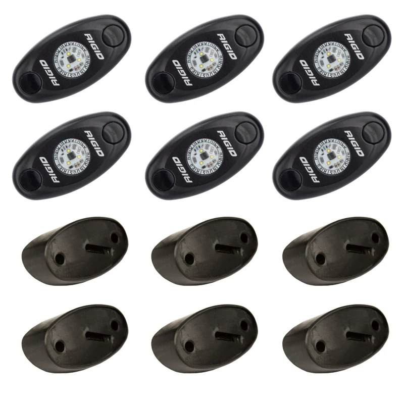 Rigid Industries A-Series LED Universal Rock Light Kit, High Power Blue, Set Of 6 Model 400283