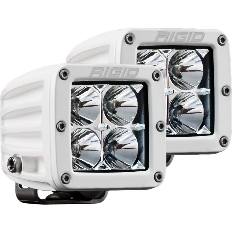 Rigid Industries D-Series PRO LED Light, Flood Optic, Surface Mount, White Housing, Pair Model 602113 - Image 2