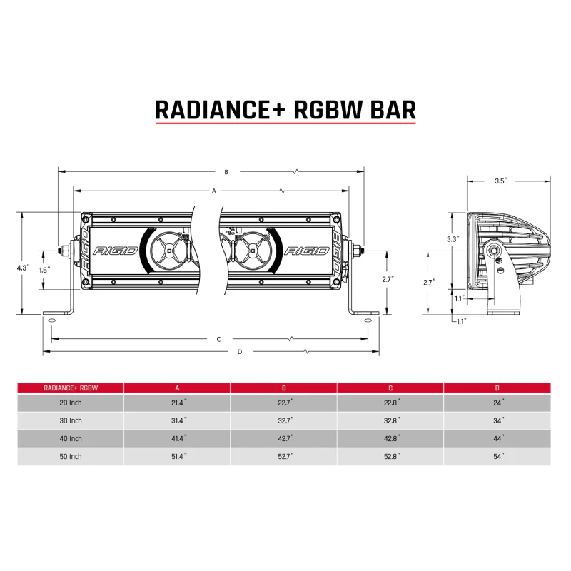 Rigid Industries Radiance+ 40 Inch RGBW Light Bar Model 240053 - Image 3