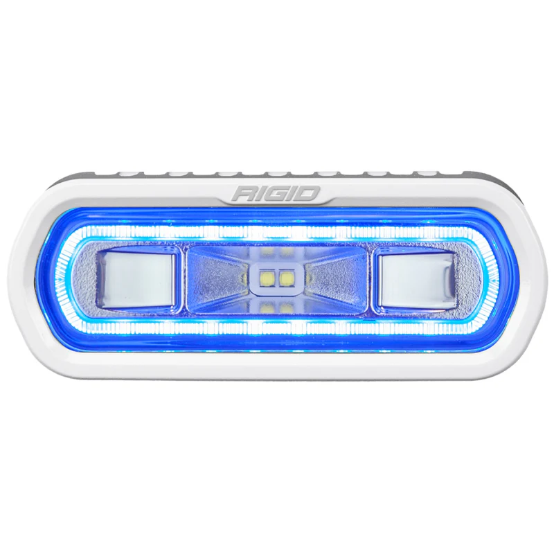 Rigid Industries SR-L Series Marine Spreader Pod, 2 Wire, Surface Mount, White W/Blue Halo Model 51101