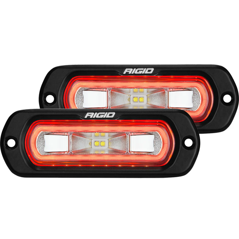 Rigid Industries SR-L Series Off-Road Spreader Pod, 3 Wire, Flush Mount, Amber Halo, Pair Model 53223
