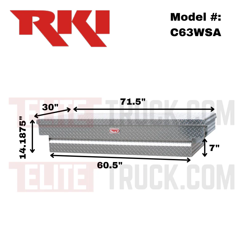 RKI C-Series Single Lid Wide and Shallow Standard Profile Crossbox 71 1/2"L x 30"W x 14 3/16"H Model C63WSA - Image 2