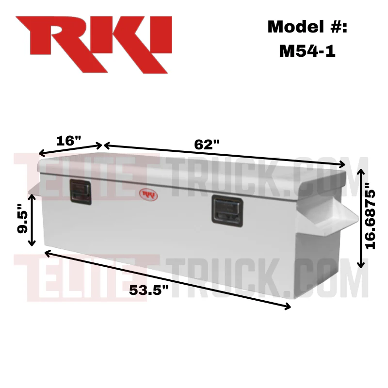 RKI M-Series Single Lid Standard Chest Style Crossbox  62"L x 16"W x 16 11/16"H Model M54-1 - Image 2