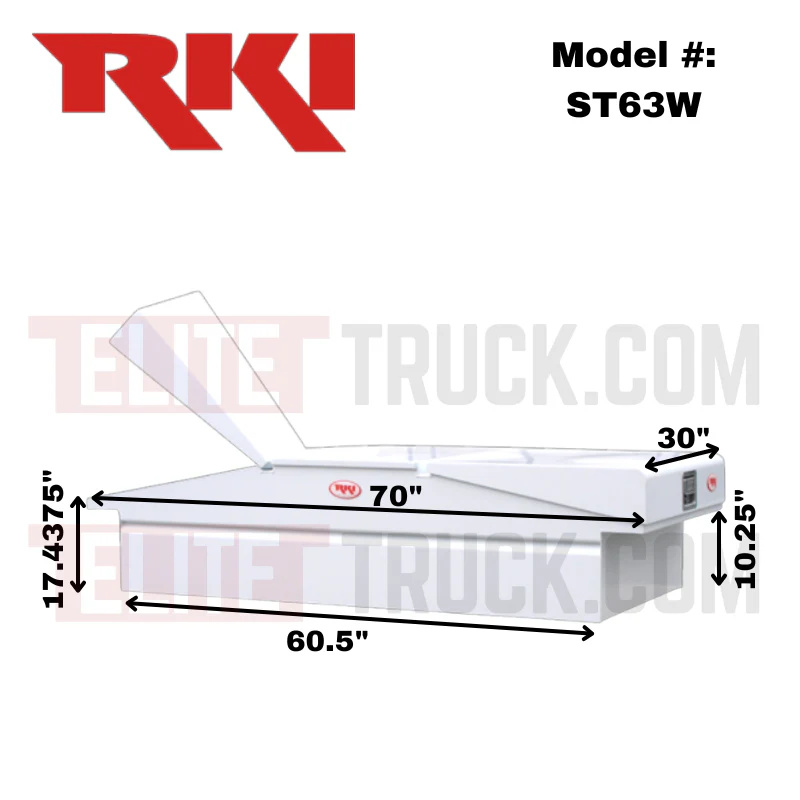 RKI ST Series Standard Profile Wide Double Lid Crossbox 70"L x 30"W x 17 7/16"H Model ST63W - Image 2