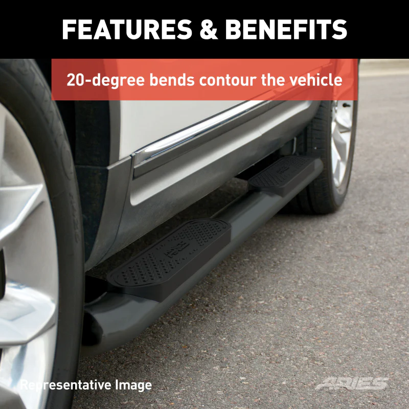 ARIES 4" Black Steel Oval Step Nerf Bars Model S222011 - Image 5