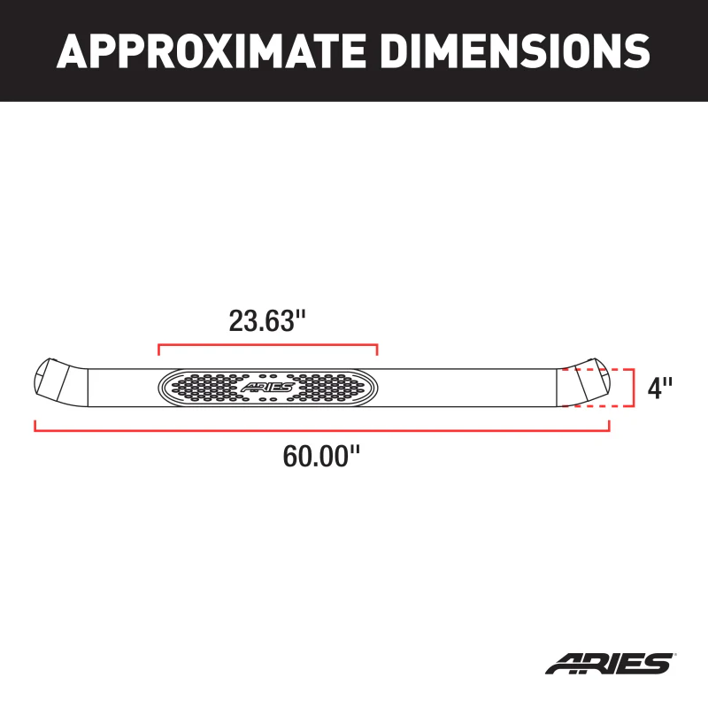 ARIES 4" Black Steel Oval Side Bars, Select Ford Bronco 2-Door Model S224047 - Image 3