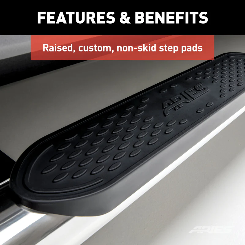 ARIES 4" Polished Stainless Oval Step Nerf Bars Model S225044-2 - Image 4