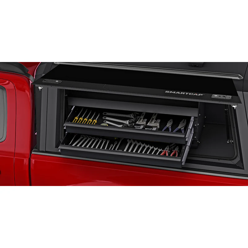 SmartCap Matte Black Truck Bed Cap Drawer-Bin Mid-Size Left Side Mount Fits All Caps Model SA0513 - Image 6