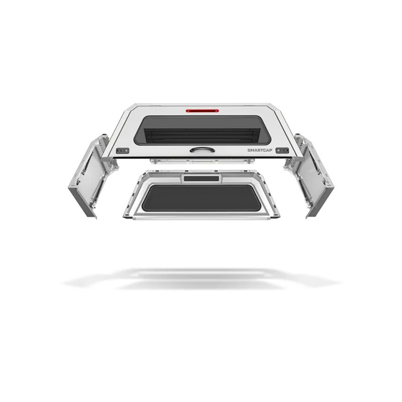 SmartCap OEM White Truck Bed Cap EVOc Commercial Series w/ Horizontal Locks Model EC1007-WH - Image 2