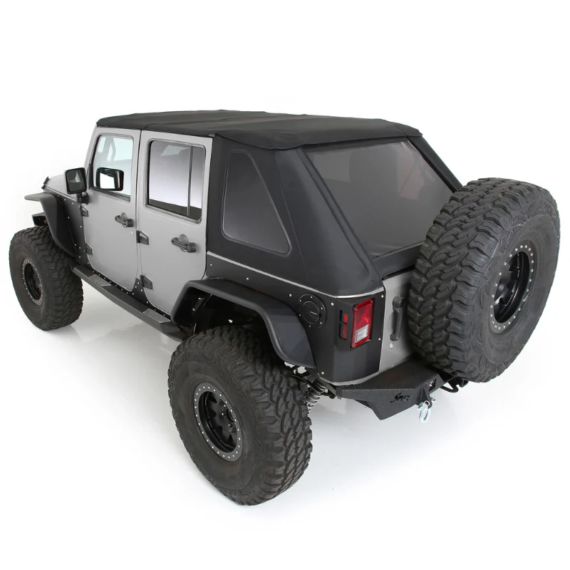 Smittybilt Bowless Combo Top w/ Tinted Windows - Black Diamond (07-18 JKU) Model 9083235