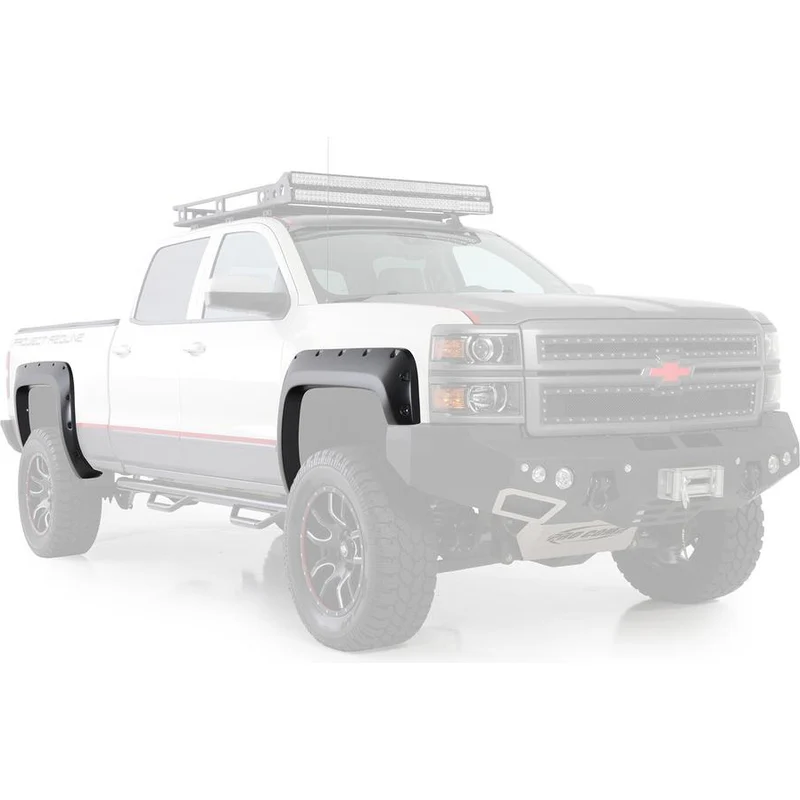Smittybilt M1 Fender Flares - Painted - Black - 16-18 Chevy 1500 W/ 5.8' Bed Model 17291-GBA