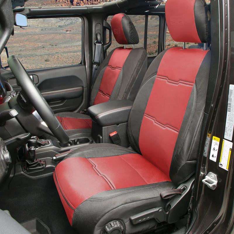 Smittybilt Neoprene Seat Cover Set Front/Rear – Red Gen 2 (2018+ JLU) Model 577130