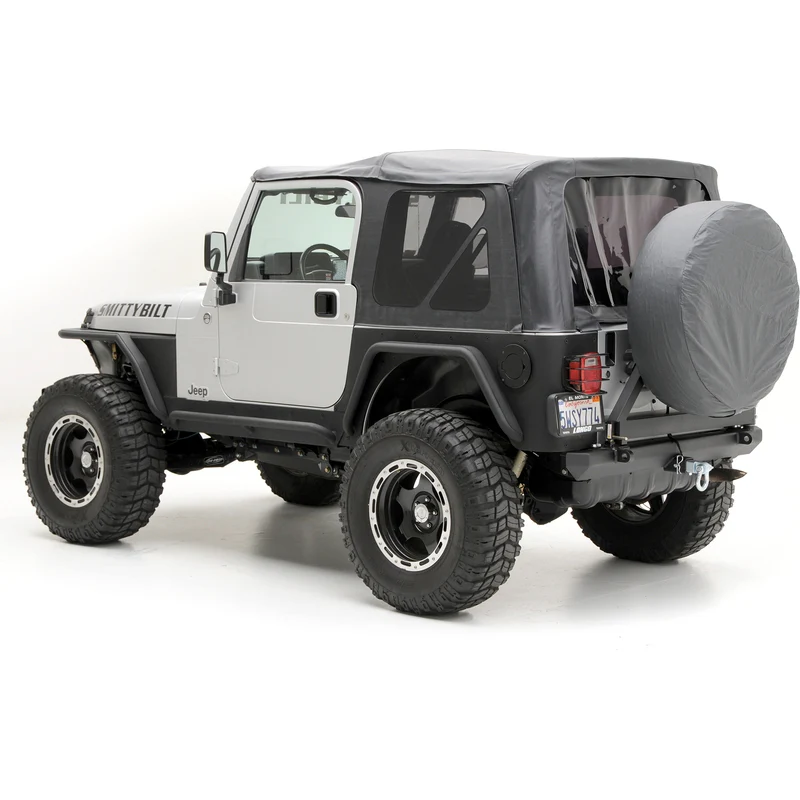 Smittybilt OEM Replacement Soft Top w/ Tinted Windows (No Upper Door Skins) - Black Diamond (97-06 TJ) Model 9971235
