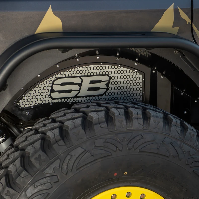 Smittybilt Rear Aluminum Inner Fender Liner Pair - Black (18+ JL/JLU) Model 77986 - Image 4
