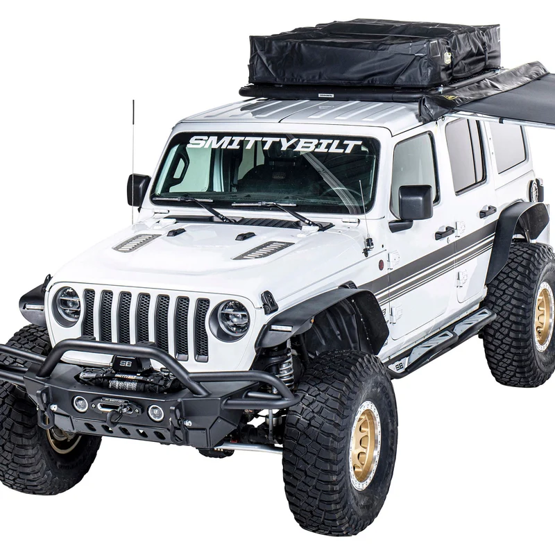 Smittybilt XRC Flat Fender Flare Kit - Set of 4 - Textured Black (18+ JLU) Model 77837 - Image 2