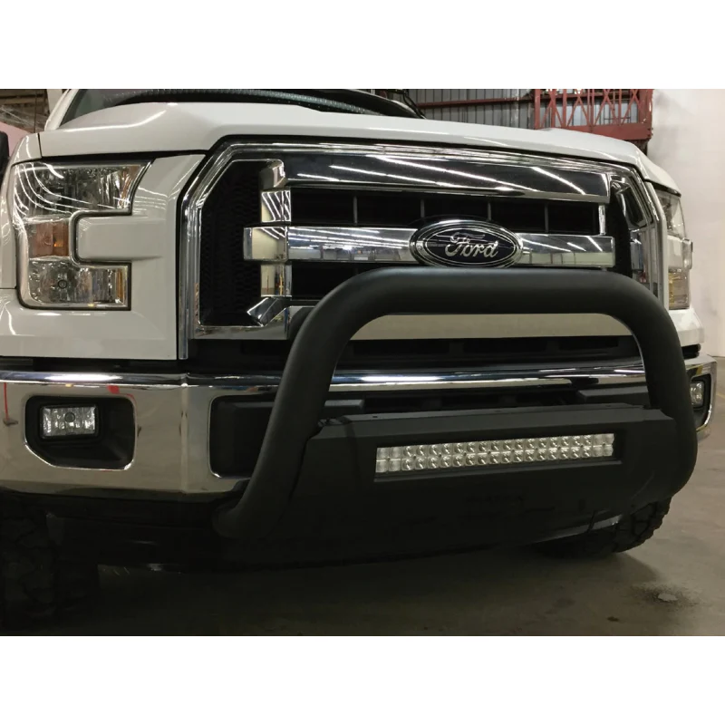 TrailFX 3.5" Oval Bull Bar w/ Light Option Black Steel Model B1603B