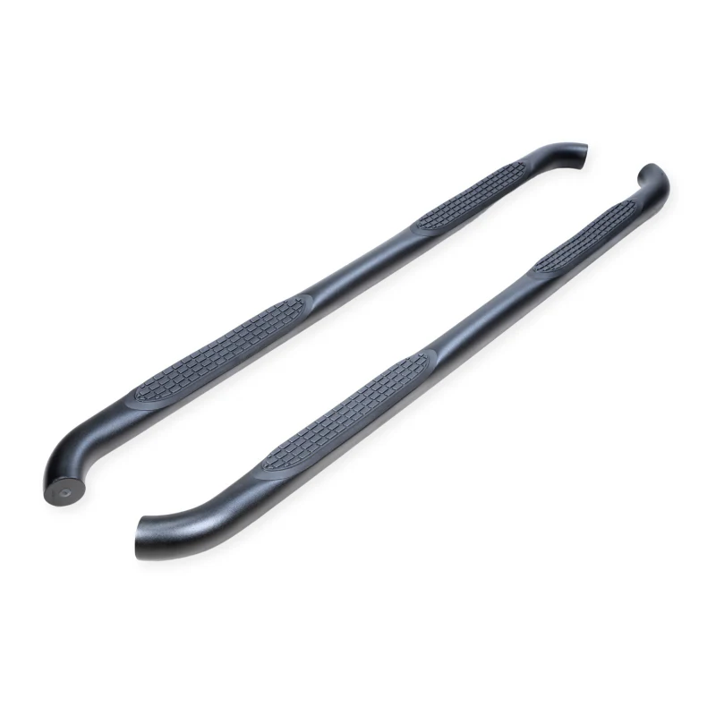 TrailFX 3" Round Bent Step Nerf Bars W/ Step Pads Powder Coat Black Model A0068T