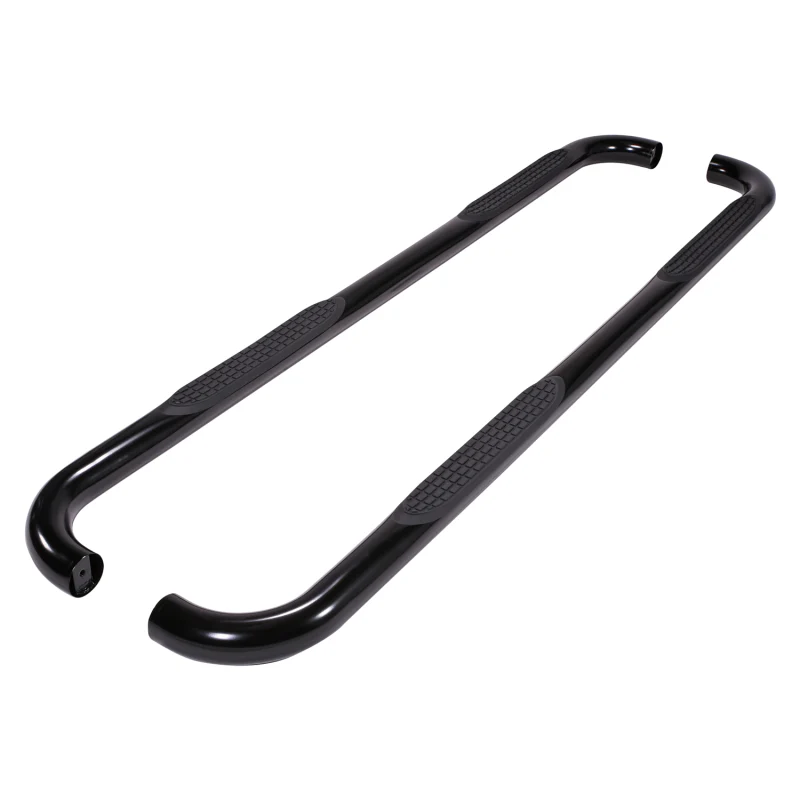 TrailFX 3" Round Bent Step Nerf Bars W/ Step Pads Powder Coat Black Steel Model A0038B