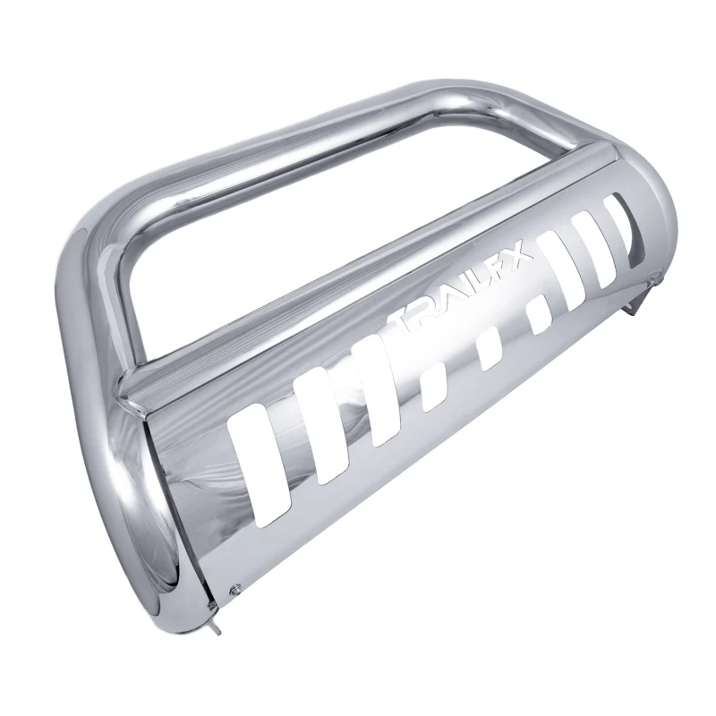 TrailFX 3" Round Bull Bar w/ Skid Plate w/ Light Option Polished Stainless Steel Model B0045S - Image 2