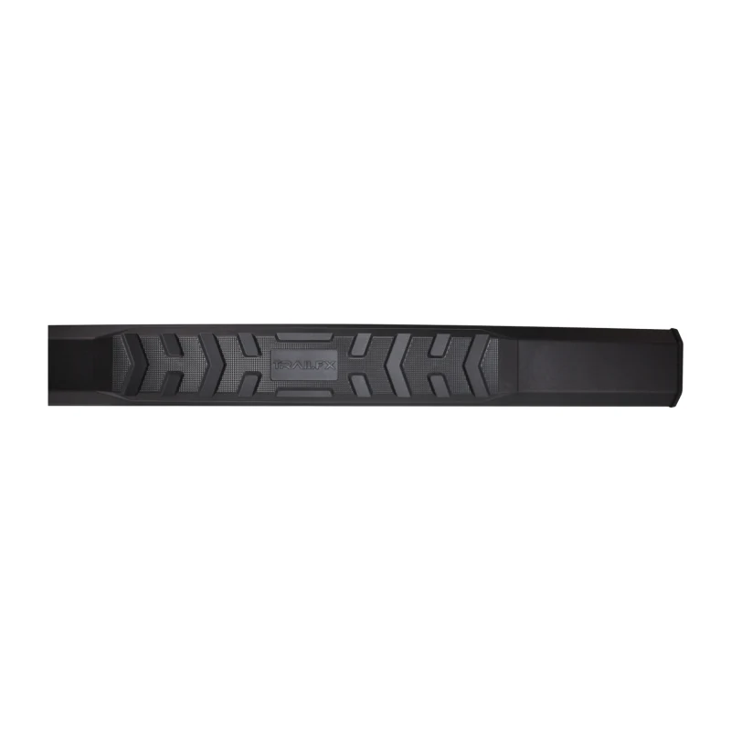 TrailFX 4.5" Hexagonal Straight A4 Step Nerf Bars W/ Step Pads Powder Coat Black Aluminum Model AL4010B